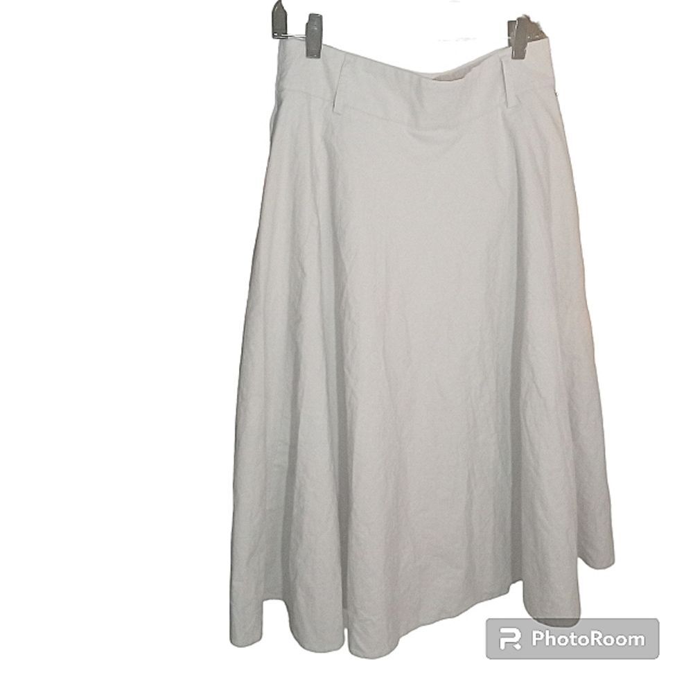 TAHARI Woman's Linen Blend Full A Line Skirt Size L.
